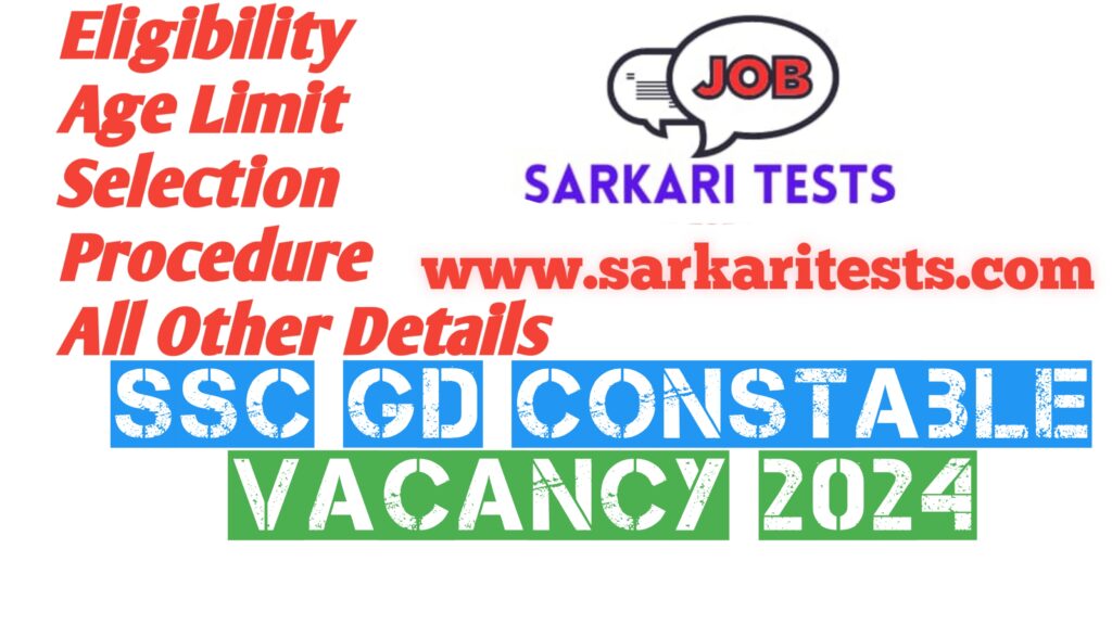 SSC GD Constable Vacancy 2024